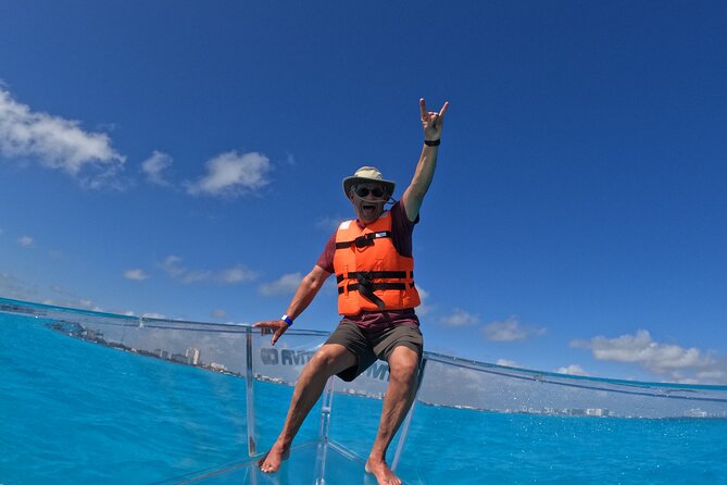 1-hour Clear Boat Tour in Nichupte Lagoon from Cancun - Price and what’s really included: drinks, life jackets, and the port tax
