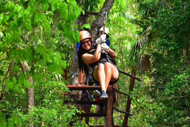 ATV Combo Horseback Riding, ATV, Ziplines, Cenote and Lunch - Zip Lines Through the Trees: Speed, Height, and Quick Instruction