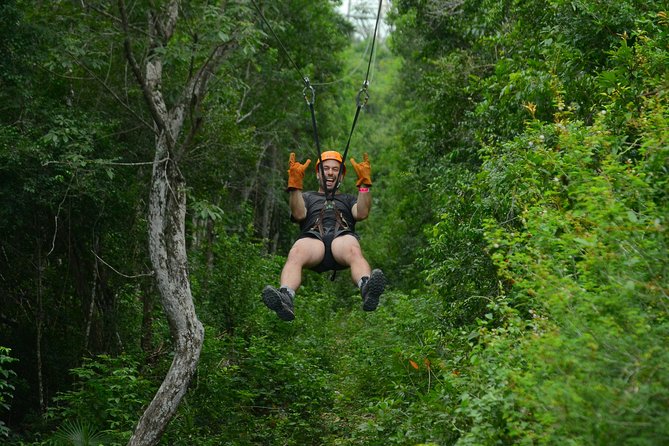 ATV Single & Zip Line from Cancun - Zip Line Over the Jungle Canopy: The Flying Break in the Action