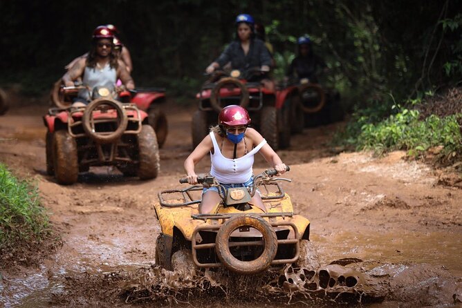 ATV, Ziplining & Cenote Tour, Transportation & Tequila Tasting - Cenote Verde Lucero: jumping, plunging, and the short swim window