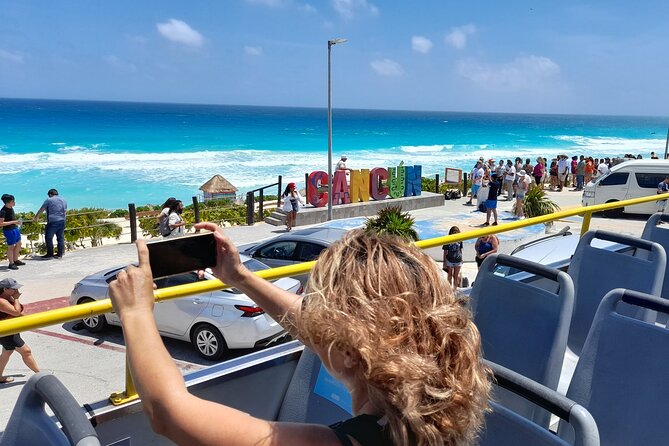 Cancun City Sightseeing and Shopping Tour on a Double Decker bus - Downtown Plaza 28 and the Avenida Tulum Angle