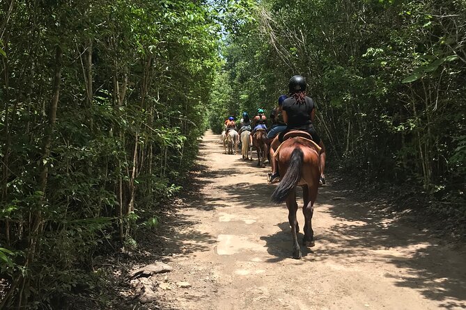 Horseback Riding plus ATV, Cenote, Ziplines, and Lunch - Horseback riding: beginner-friendly, mostly walk-and-posed