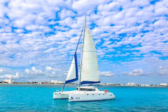 Private Catamaran from Cancun to Isla Mujeres | For up to 30 pp - Snorkeling stop design: museum views plus reef time