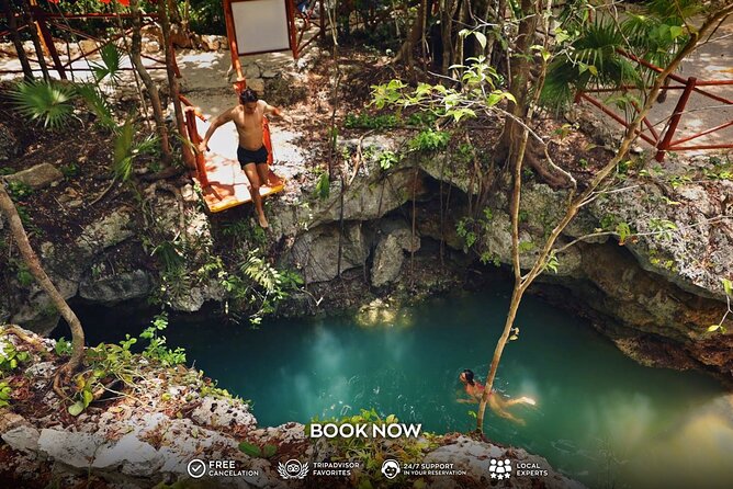 Small Group 3 Waterfall Cenotes Experience - The real itinerary flow: three swims, jumps, and one more snack break