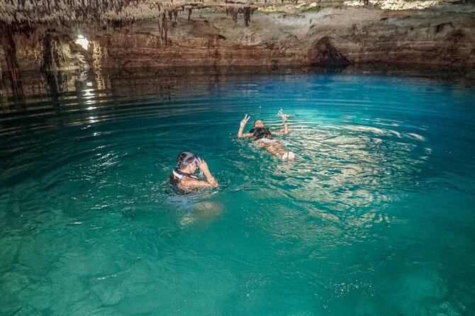 The Best Adrenaline Park! ATV´s Ziplines & Cenote swim experience from Cancun - Cenote swim: limestone sinkhole, cold water, and limited hang time